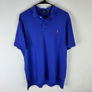 Polo Ralph Lauren Men's XL Polo Shirt Royal Blue Multicolor Pony Logo Embroidery